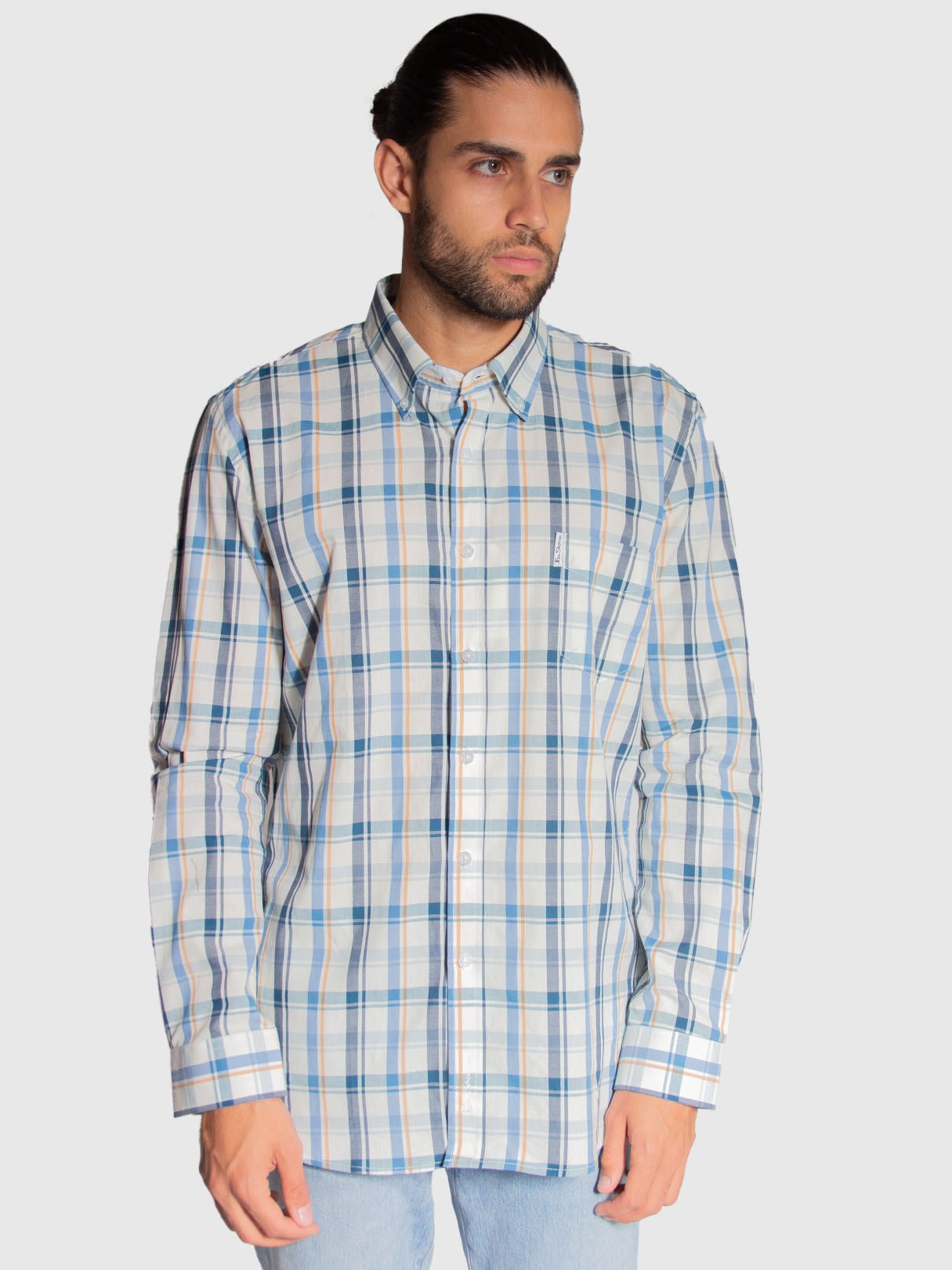 Camicia Casual Ben Sherman Uomo – Cotone, Colore Nero, Vestibilità Slim, Maniche Lunghe, Lavabile In Lavatrice, Taglia M