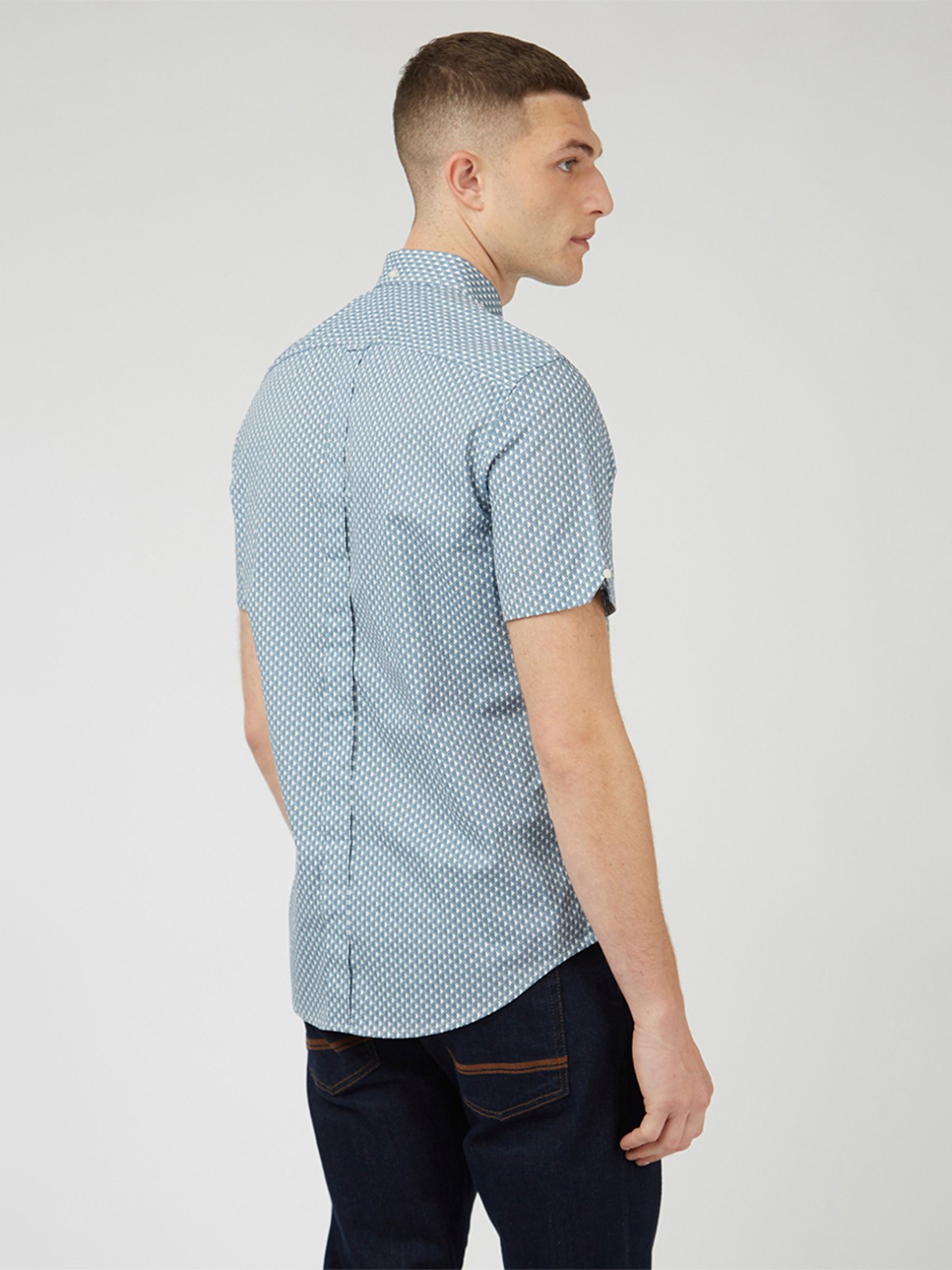 Ben Sherman Geo Estampado Manga Corta Camisa Para