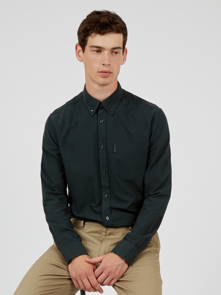 Ben Sherman Camicia Casual Con Bottoni, Nero , L