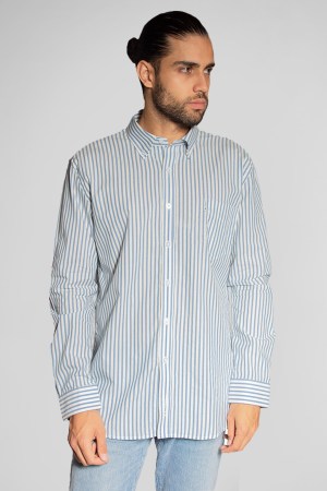 Camisa Casual Rayas Oxford Manga Larga