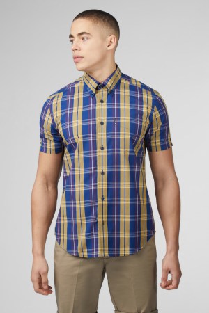 Camisa Cuadros Irregulares Manga Corta