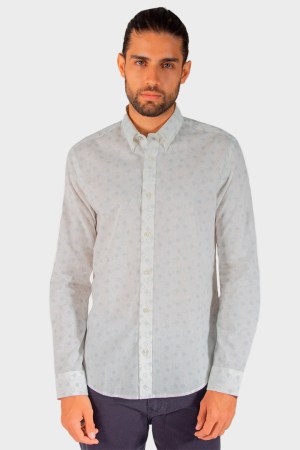 Camisa Estampado de Puntos Manga Larga