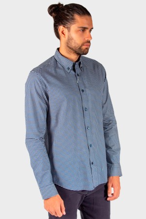 Camisa Estampado Chevron Manga Larga