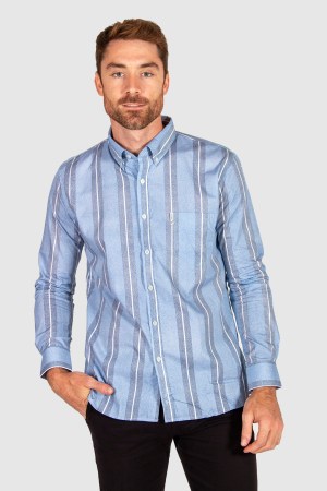 Camisa de Rayas en Bloque Manga Larga