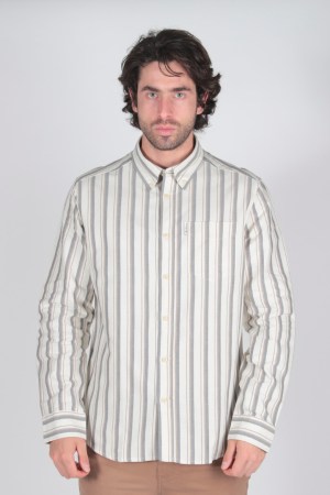 Camisa Oxford a Rayas Manga Larga