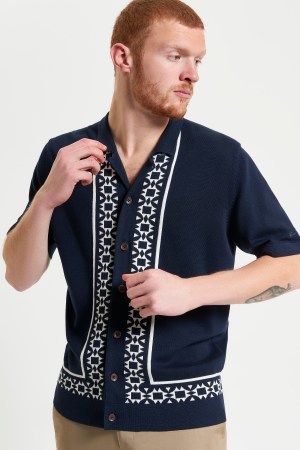 Camisa de Punto Border Resort Manga Corta