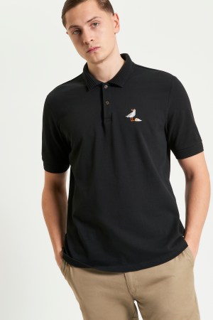 Polo Piqué Bordado Gaviota Manga Corta
