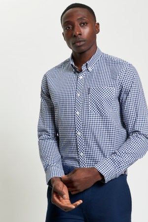 Camisa Casual Cuadros Vichy Manga Larga