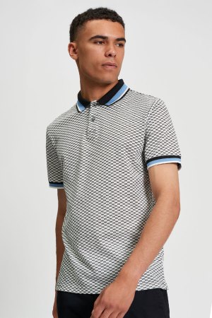 Polo Piqué Estampado de Cuadros