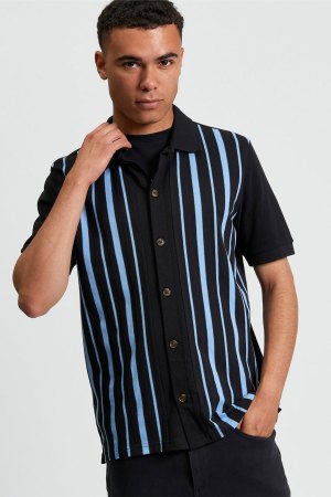 Polo Piqué de Rayas con Botones